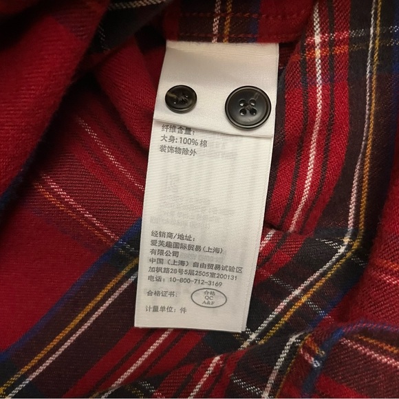 NWT Abercrombie & Fitch Soft AF Flannel Men's Red Blue White Button Down Size XS - Picture 7 of 8